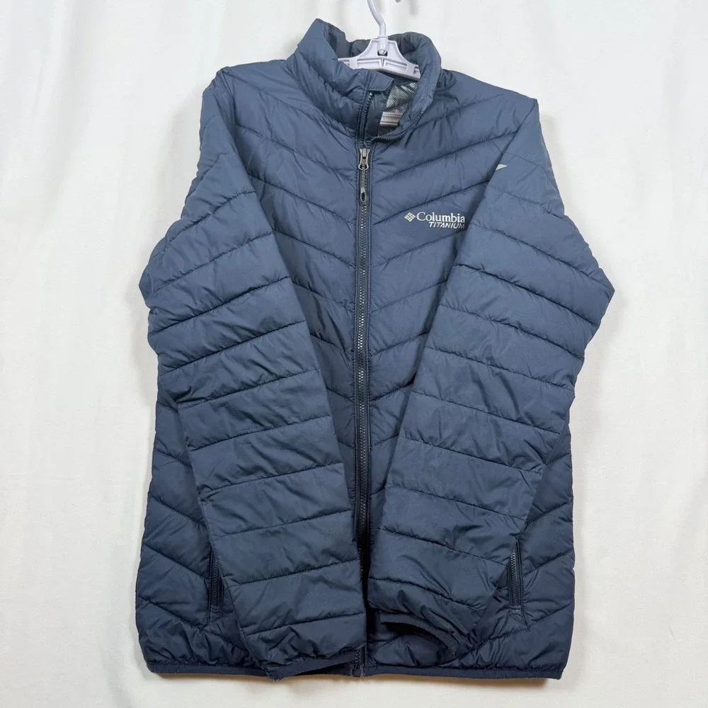 Columbia Titanium Puffer Jacket Omni Heat Insulated Blue Mens Size Small - Picture 2 of 13